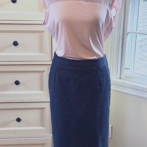 Navy Pencil Skirt